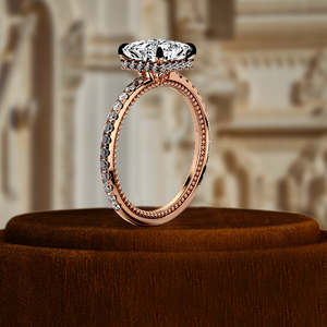 แหวนแต่งงานเพชรทรงเจ้าหญิง 1 กะรัต รับรองโดย IGI, แหวนหมั้นเพชรเพาะเลี้ยงทรงโซลิแตร์ 14K ทองแท้ ประดับด้วยเพชรแบบซ่อนรอบวง - Product Image 3