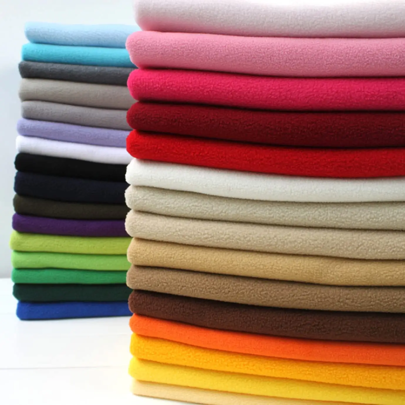 100% Bio Anti-Pille Polar Fleece Stoff 128 Farben Einfach gefärbt für Textilien usw. Direkter Fabrik großhandel Weltweit senden
