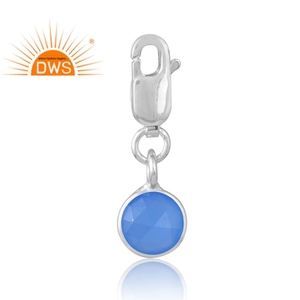 Colgante de piedras preciosas de Calcedonia azul Natural de Plata de Ley 925 más vendido, joyería personalizada para mujer, regalo para ella - Product Image 1