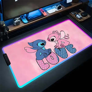 RGB Stitch Love Angel LED <b>Mouse</b> <b>Mat</b> Waterproof Wireless Charging Custom Printed Square Design Stock Available - Product Image 3