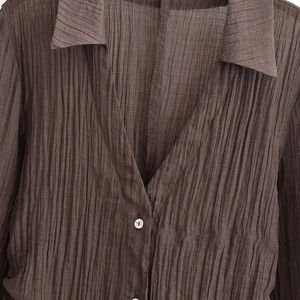 Women's 2025 Summer Chic Fashion <b>Vintage</b> Long Sleeve Blouses with Bow Decoration Woven Female Tops for Party Logo on Front - Product Image 3