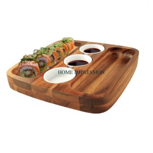 Juego de bandeja personalizable de 3 piezas con forma de madera de mango, platos hechos a mano para servir frutas al aire libre, platos para cocina, comedor - Product Image 5