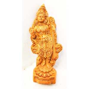 Oeuvre d'art Saraswati en terre cuite faite à la main Medium Ma Vintage Design Style pour bureau et salon Vintage artisanat décoration intérieure - Product Image 3