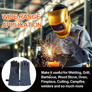 Protective <b>Stick</b> Welding Gloves for <b>Welders</b> Outdoor Touch Screen Heavy Duty Leather Safety Long Gloves for Men - Product Image 3