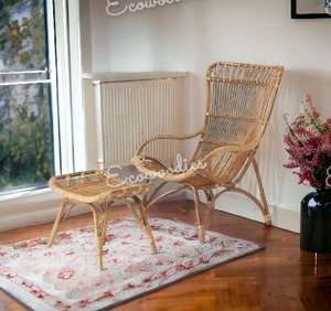 Style unique Meilleure qualité Canne moderne la plus vendue Mobilier de restaurant fabriqué à la main Chaise de restaurant avec tabouret - Product Image 4