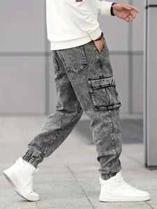 Pantalones Cargo de algodón 100% de tamaño personalizado para hombre, ropa de entrenamiento ligera informal con patrón recto para uso en exteriores - Product Image 2