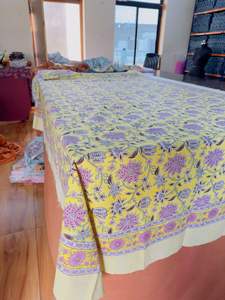 Camino de mesa de algodón con estampado de bloque de mano de lujo indio, decoración étnica para el hogar, manteles individuales, cubierta de mesa, eventos, fiestas, boda, respetuoso con el medio ambiente - Product Image 2