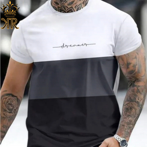 Diseño impreso manga corta hombres 2025 nuevo verano puro algodón suelto pesado manga corta Camiseta - Product Image 1