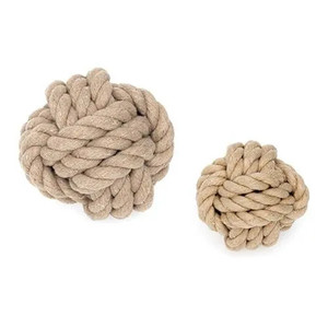 Cuerda de cáñamo para mascotas Bola de cáñamo tejida de color natural Pelota de juguete de lanzamiento de Vietnam HOANG LINH SG Kimy + 84938616690 - Product Image 2