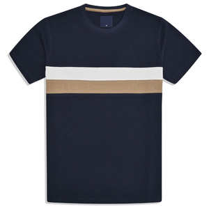 Camiseta de hombre de punto de algodón 100% de alta calidad personalizable, cuello redondo de Color personalizado, informal, transpirable, sólido - Product Image 1
