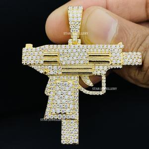 Colgante de Moissanita VVS, Color D, Corte Brillante Redondo, Personalizado, Estilo Hip Hop, Plata de Ley 925, Joyería de Estrella - Product Image 1