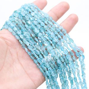 Fabricant de bijoux faits à la main 17 lignes d'apatite naturelle cabochon de taille ovale perles de pierres précieuses de guérison brin pour la fabrication de bijoux - Product Image 2