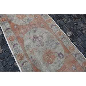 Tapis Vintage en Laine Turque Orange Vert Patchwork Design 32X10 pieds Technique de tissage plat pour Salon Décor Voiture Utilisation Latex - Product Image 5