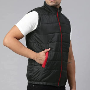 Gilet matelassé pour homme avec logo personnalisé, léger, sans manches, chaud pour l'hiver, veste à capuche, polyester/nylon brillant, gilets matelassés personnalisés - Product Image 2