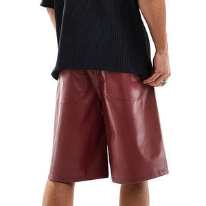 Pantalones cortos informales Vintage con cordón de cintura media transpirables de algodón negro genuino hechos a mano para hombre - Product Image 5