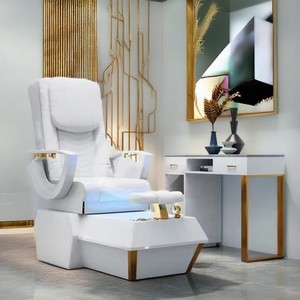 japanese hot selling white spa luxury nail salon back <b>massage</b> heated <b>electric</b> pedicure chair - Product Image 3