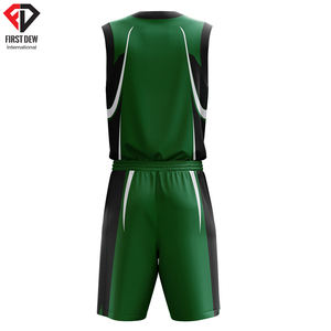 Conjunto de uniforme de baloncesto para hombre, de cuello redondo Camiseta sin mangas, 100% poliéster, estampado por sublimación, personalizado, transpirable - Product Image 5