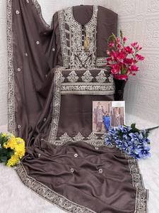 Les plus tendances à la mode de haute qualité Simar Vichitra avec séquence et broderie de codage Salwar costume femme exportateur de mode - Product Image 5