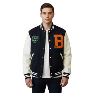 แจ็กเก็ตทีมโรงเรียนทรงหลวมสำหรับผู้ชายเสื้อแจ็กเก็ตมืออาชีพดีไซน์ของคุณเอง - Product Image 3