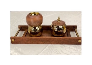 Brûleur à encens Mabkhara Dukhoon en acier et bois au design admirable avec boîte de rangement pour Oud, qualité supérieure, brûleur à Bakhoor - Product Image 6