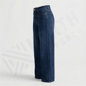 Jeans en denim pour femmes, couleur personnalisée, taille haute, coupe slim, skinny à évasé, pantalon cargo ample, style décontracté en coton, nouvelle arrivée - Product Image 3