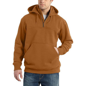Sudaderas con cremallera de cuarto de ajuste de alta calidad para hombre, Sudadera con capucha de lana lavada Vintage de gran tamaño en blanco, sudaderas con capucha con hombros caídos acanalados - Product Image 4