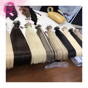 Venta al por mayor de cinta de pelo virgen recto de Vietnam marrón y cutículas rubias alineadas estilo ondulado natural - Product Image 2