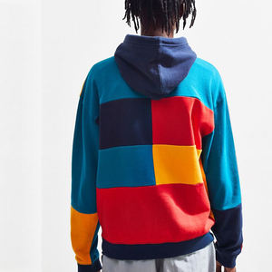 Sudadera con capucha unisex barata de gran tamaño de tela de lana en relieve pantalla personalizada diseño multicolor Sudadera con capucha hecha a la moda - Product Image 4