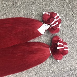 Tốt nhất bán 100% nguyên liệu tóc con người bó Chất lượng cao lỏng sâu sóng phong cách tốt nhất thẳng xoăn lượn sóng Trong RượU Vang Màu Đỏ - Product Image 6