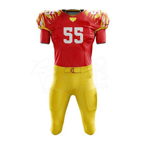 Vente en gros 2025-2026 Maillot de football américain en sergé pour jeunes Uniformes de football grande taille respirants imprimés personnalisés - Product Image 3