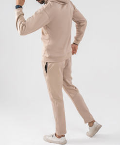 Ensembles de deux pièces OEM de haute qualité pour hommes, décontractés pour l'hiver, de couleur unie avec logo personnalisé, fabriqués selon des normes élevées - Product Image 4