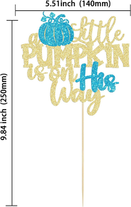 Decoración de pastel de calabaza con purpurina, pequeña calabaza en su camino, decoración de Baby Shower para fiesta de otoño o Halloween para niños y niñas - Product Image 3