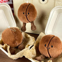 Llavero de Peluche con Forma de Grano de Café, Divertido y Exquisito, para Mochila, Decoración, Accesorios, Regalos