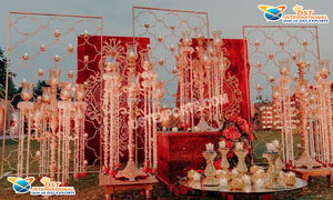 Exclusive <b>Wedding</b> Trend <b>Candle</b> Walls Stage Luxury <b>Wedding</b> Reception Night <b>Candle</b> Walls Royal Asian Decor <b>Wedding</b> <b>Candle</b> Backdrop - Product Image 5