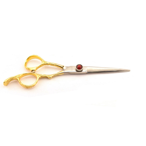 Ciseaux de coiffeur professionnels en acier inoxydable de haute qualité avec poignée de finition dorée au design fantaisie Ciseaux de coupe de cheveux pointus - Product Image 2