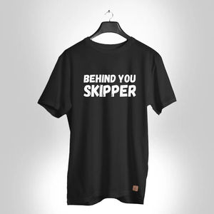 Dernières tendances de haute qualité grande taille T-Shirt pour hommes poids lourd 250GSM 100% coton coupe ample imprimé derrière vous Skipper Tee - Product Image 4