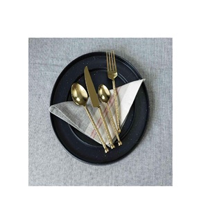 Highly Sought Metal Cutlery <b>Set</b> with Gold Finished Handle Customized Size Eco-Friendly Manufactured Supplied India for Weddings - Product Image 3