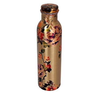 Top vente qualité potable Gym sport impressions personnalisées métal martelé 100% avantages pour la santé hygiénique bouteille d'eau en cuivre pur - Product Image 1