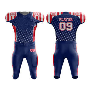 Uniformes de football américain personnalisés, broderie en twill, respirants, manches courtes, 100% polyester, toutes saisons - Product Image 3