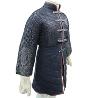Demi-chaussette en maille d'acier doux faite à la main, rivetée à plat avec anneaux de fixation, pour chevalier médiéval, armure viking, pour événements de cosplay