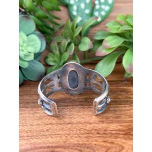 Bracelet manchette en argent sterling avec turquoise Chimney Butte Kingman - Product Image 4