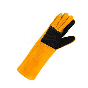 Gants de sécurité respirants et durables, sans silicone, sans poudre, de couleur unie, avec protection de la paume en cuir, pour le soudage - Product Image 5