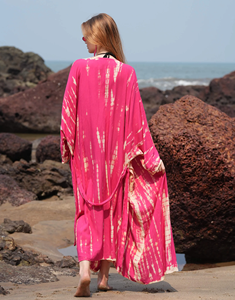 Vestido de rayón estilo kimono, bata Bohemia ligera con ajuste fluido para Resort y ropa informal - Product Image 2