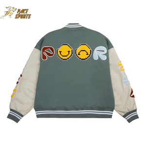 Venta al por mayor chaqueta de béisbol de los hombres de primera calidad de alta calidad de lana personalizada Chenille parches bordados Venta caliente con capucha tela nueva - Product Image 6