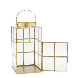 Bougie élégante en laiton et métal, support de pilier en verre durable, événements de Noël en plein air faits à la main, art moderne, design unique - Product Image 4