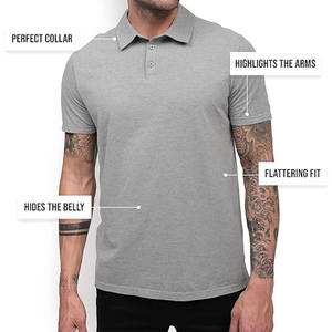 เสื้อยืดโปโลสีดำล้วนสำหรับผู้ชายทรงเข้ารูปแขนสั้นสไตล์ลำลองสำหรับธุรกิจ - Product Image 3