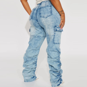 Pantalones vaqueros holgados personalizados para mujer, pantalones holgados ligeros estampados para niñas, pantalones vaqueros transpirables a la moda de estilo callejero para mujer - Product Image 6