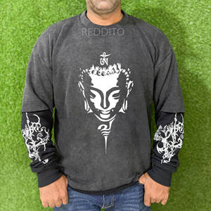 เสื้อยืดแขนยาวสองชั้นแบบหนาพิเศษสำหรับผู้ชาย OEM - เป็นมิตรกับสิ่งแวดล้อม ระบายอากาศได้ดี สไตล์ไฮสตรีท - Product Image 1