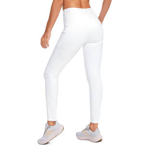 Collants de course élastiques pour sport, été et printemps, avec logo personnalisé, leggings côtelés pour femmes, taille haute, avec remontée des fesses de yoga, contrôle du ventre - Product Image 4