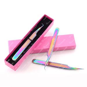 Pinzas de extensión de pestañas Vetus con logotipo personalizado más vendidas, acero inoxidable japonés con punta puntiaguda, embalaje en caja - Product Image 6